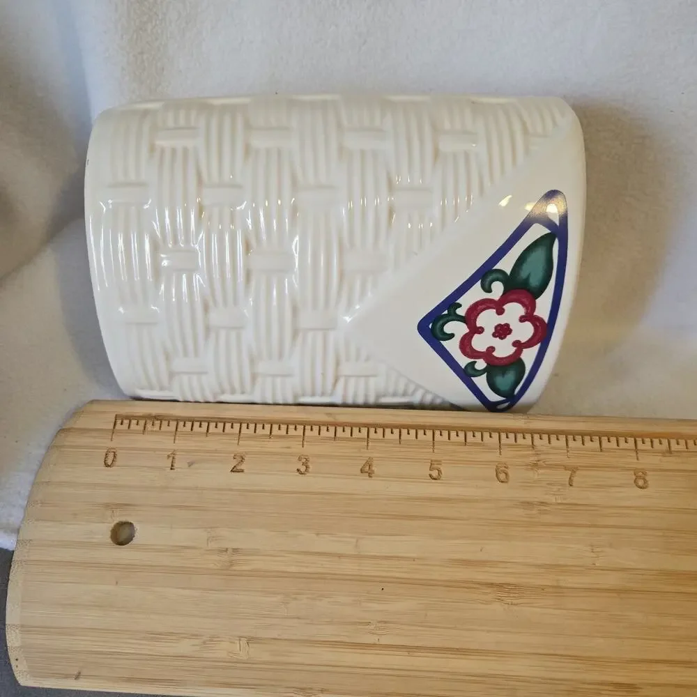 Pfaltzgraff Arbor Vine Woven Basket Utensil Crock Vase Farmhouse Cottage 7
